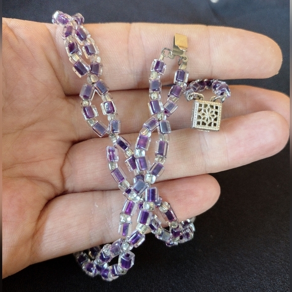 Vintage Y2K square bead choker sterling silver - Picture 1 of 15